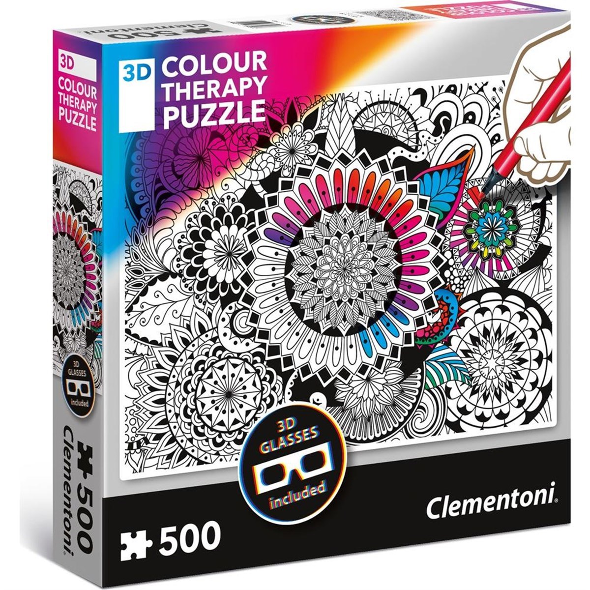 Clementoni- 3d colour therapy puzzle